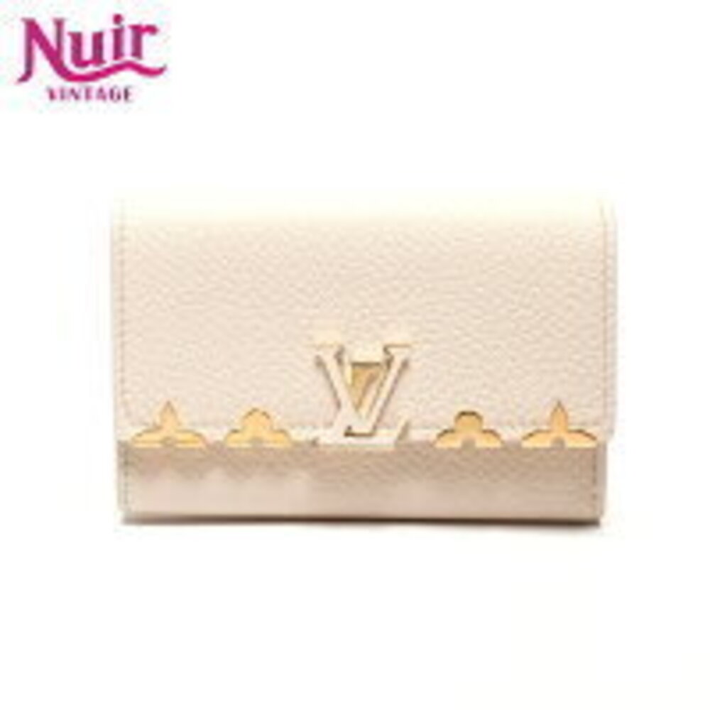 Louis Vuitton Taurillon Portefeuille Capucines Tri fold Wallet Ivory White